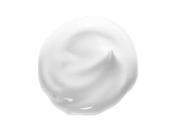 White face cream swirl swatch isolated. Body lotion drop. Cosmetic makeup product sample on white background. BB, CC cream texture